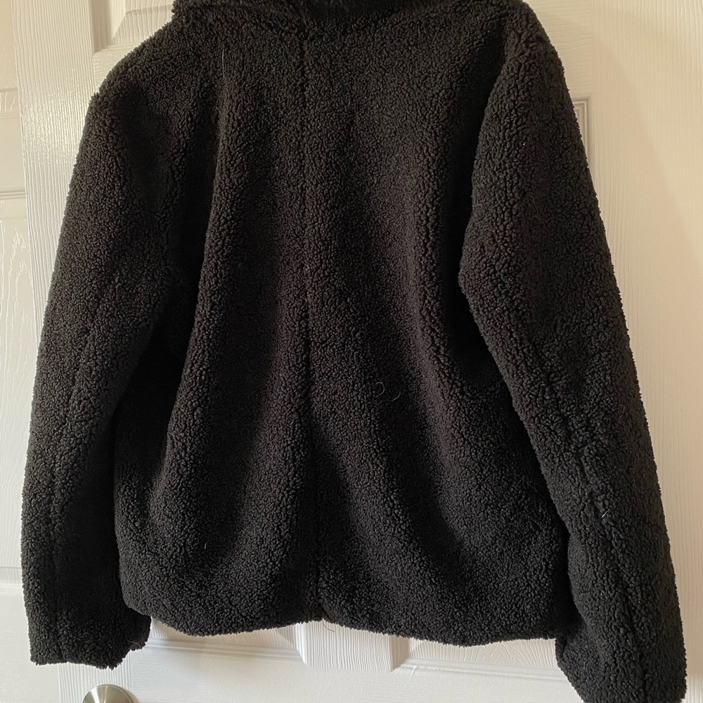Sanctuary Faux Sherpa Teddy Jacket In Black - Picture 6 of 9